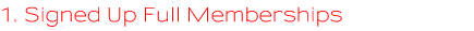 1. Signed Up Full Memberships